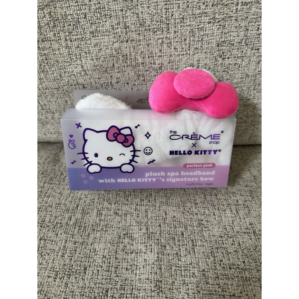 Hello Kitty New Plush Headband Spa Signature Pink Bow Sanrio